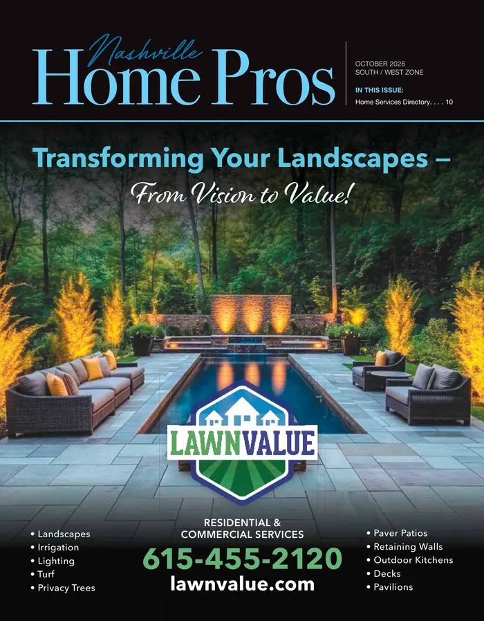 Front cover of the October 2026 South / West edition of Nashville Home Pros